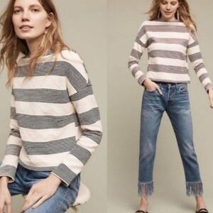 Anthropologie Eri + Ali Sabori Striped‎ Textured Sweater XS